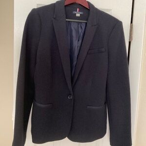 Tommy Hilfiger women jersey navy jacket size 12